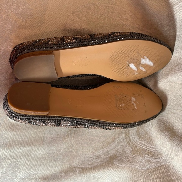 STEVE MADDEN Sz 9.5 Conncord Rose Gold  Pewter Sparkly Studs Ballet Flats Shoes - Picture 7 of 9